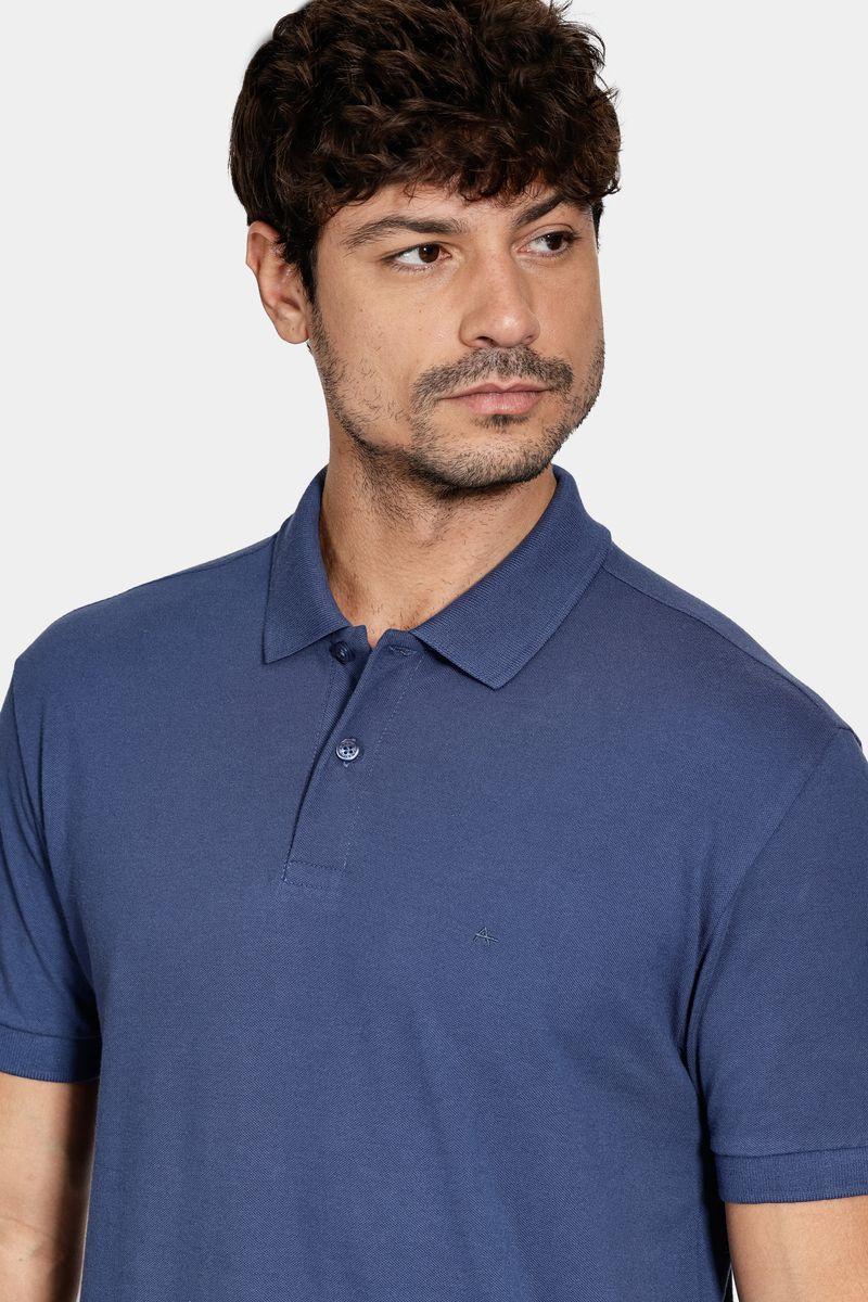 Polo Aramis Piquet Algodão Básico Manga Curta Azul Jeans - 2