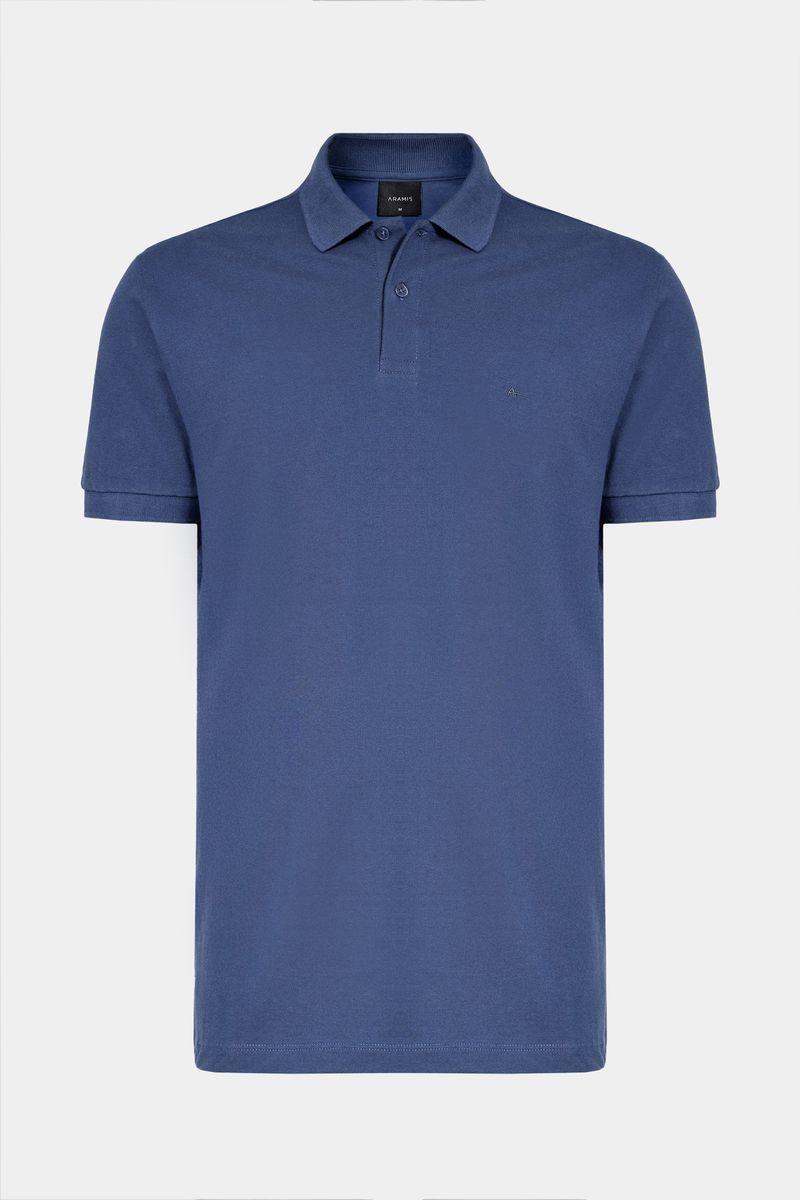 Polo Aramis Piquet Algodão Básico Manga Curta Azul Jeans - 4