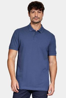 Polo Aramis Piquet Algodão Básico Manga Curta Azul Jeans