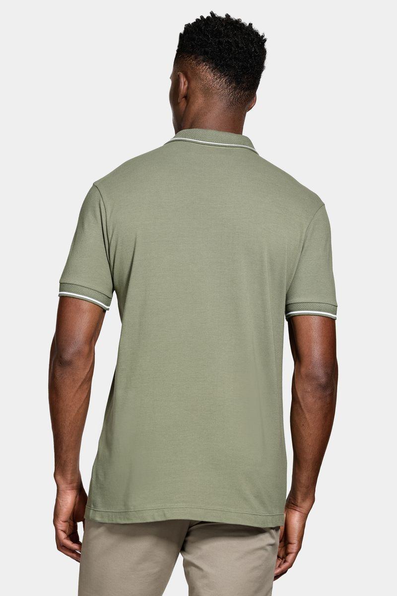 Polo Aramis Manga Curta Piquet Duplo Verde Militar - 4