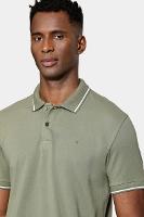 Polo Aramis Manga Curta Piquet Duplo Verde Militar - 3