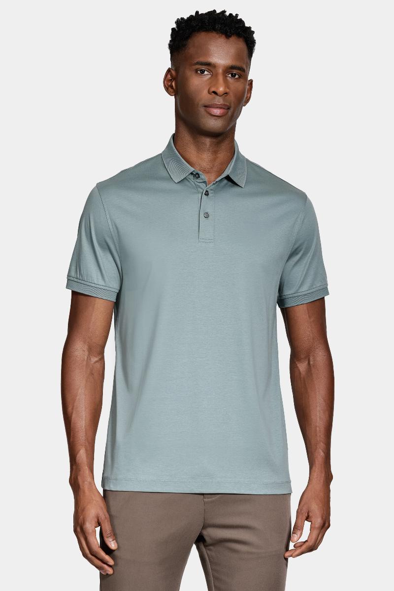Polo Aramis Manga Curta Silk Blend Modal Menta - 1