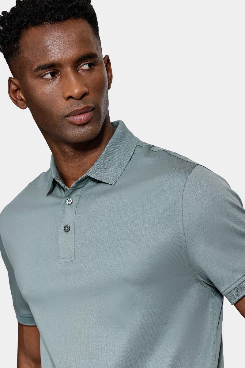 Polo Aramis Manga Curta Silk Blend Modal Menta - 3