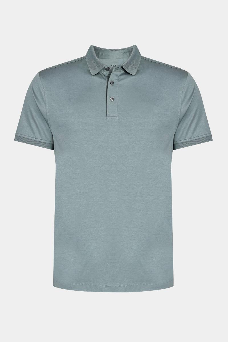 Polo Aramis Manga Curta Silk Blend Modal Menta - 5