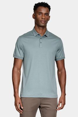 Polo Aramis Manga Curta Silk Blend Modal Menta