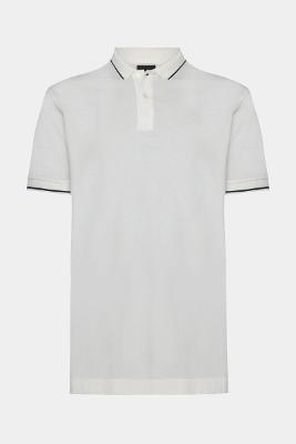 Polo Aramis Manga Curta Piquet Duplo Off White