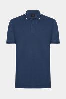 Polo Aramis Manga Curta Piquet Duplo Azul Neblina - 1