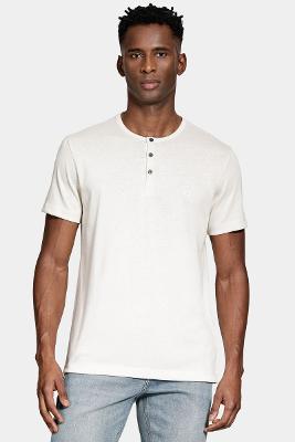 Camiseta Aramis Manga Curta Jersey Henley Gelo 116