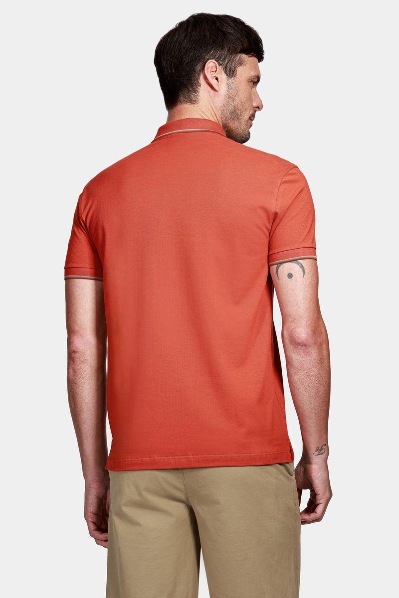 Polo Aramis Básica 4 Frisos Laranja Ferrugem Com Casto - 3