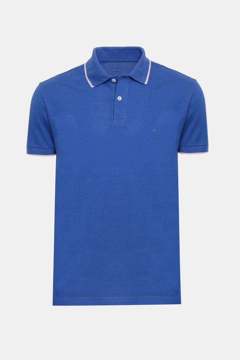 Polo Aramis Classic 1 Friso Azul Royal Com Cinza Claro - 1