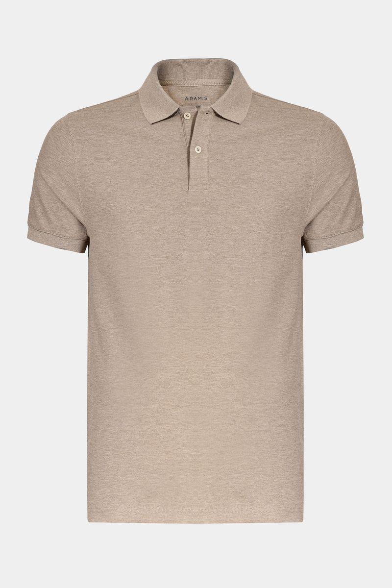 Polo Aramis Manga Curta Melange Marrom Militar - 1