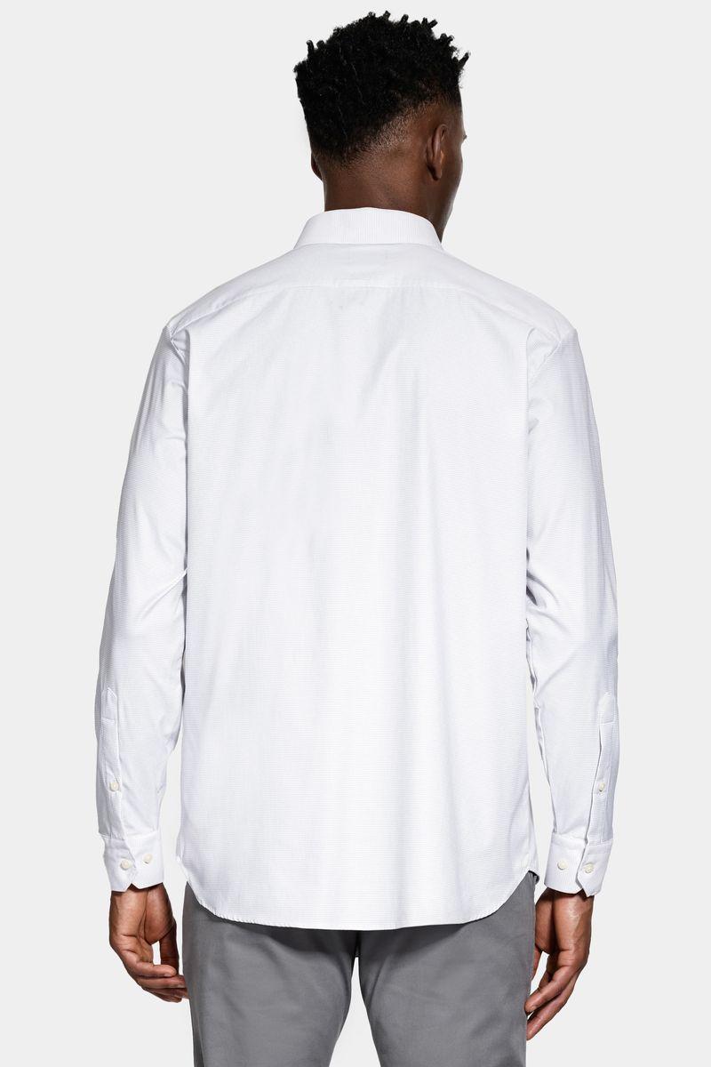 Camisa Aramis Manga Longa Regular Branco e Cinza - 3