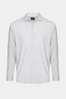 Camisa Aramis Manga Longa Regular Branco e Cinza