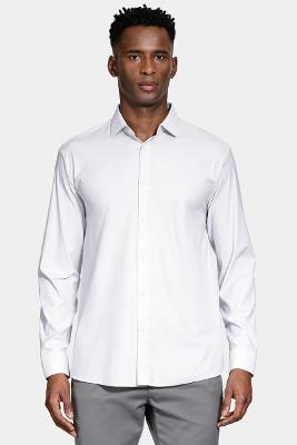 Camisa Aramis Manga Longa Regular Branco e Cinza