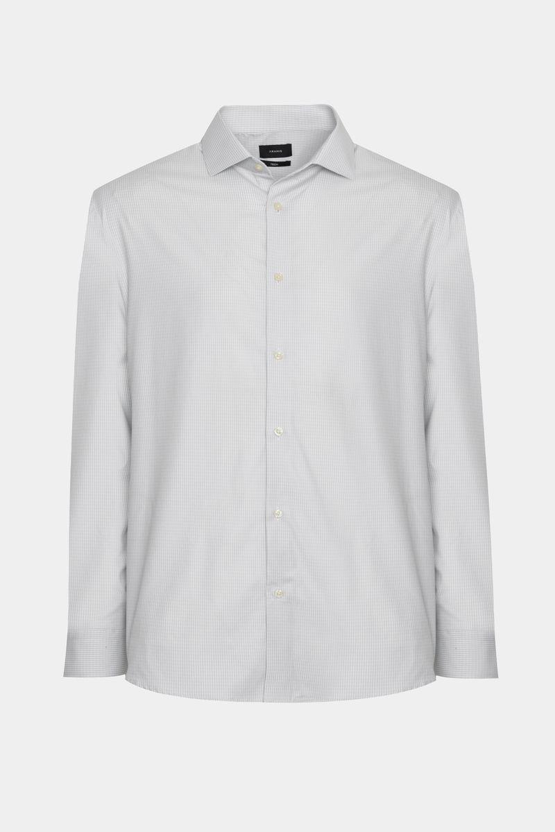 Camisa Aramis Manga Longa Regular  Branco e Cinza - 1