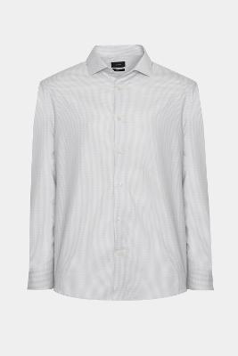 Camisa Aramis Manga Longa Regular  Branco e Cinza