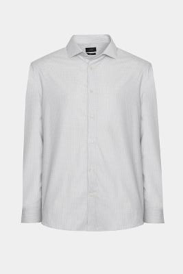 Camisa Aramis Manga Longa Regular  Branco e Cinza