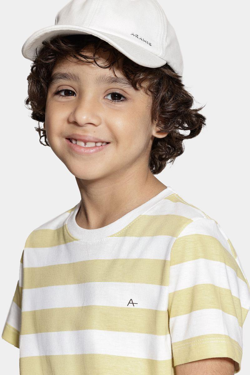 Camiseta Aramis Infantil Manga Curta Off White e Laranja - 2