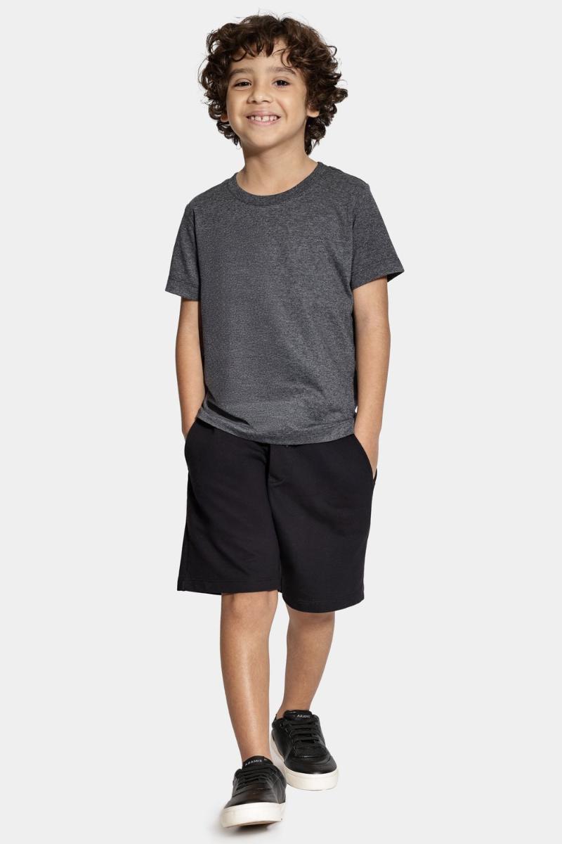Camiseta Infantil Aramis Básica Cinza Mescla - 2