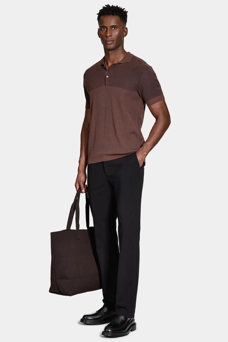 Polo Aramis Tricot Mc Mix Jacquard Cafe - 3