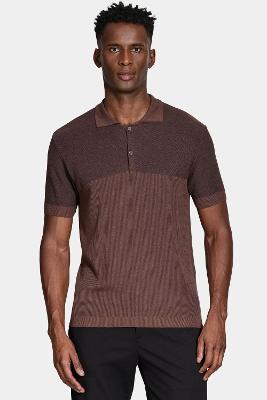 Polo Aramis Tricot Mc Mix Jacquard Cafe