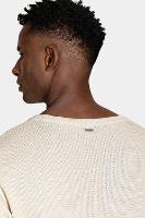 Tricot Aramis Manga Curta Jacquard Areia - 5