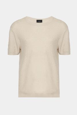 Tricot Aramis Manga Curta Jacquard Areia