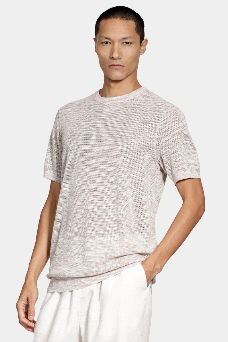 Camiseta Aramis Tricot Manga Curta Textura Natural - 1