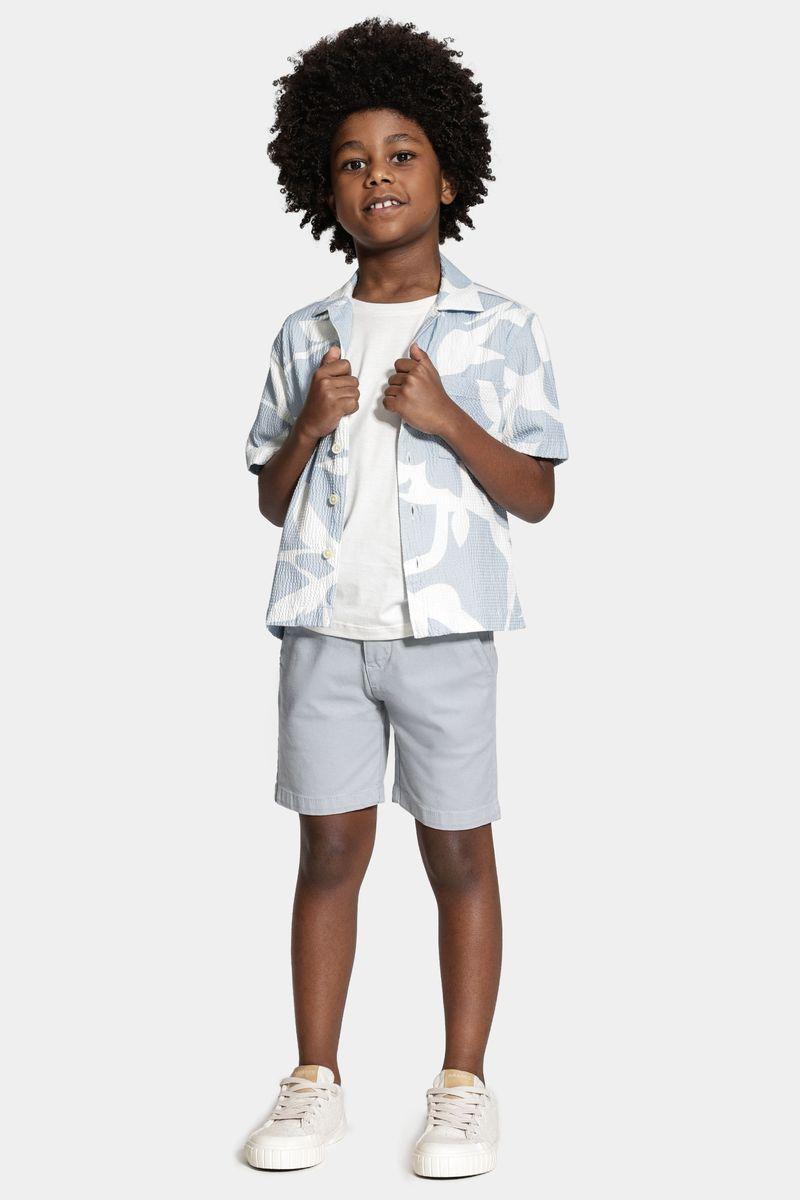 Camisa Aramis Infantil Regular Manga Curta  Azul e Branco - 2