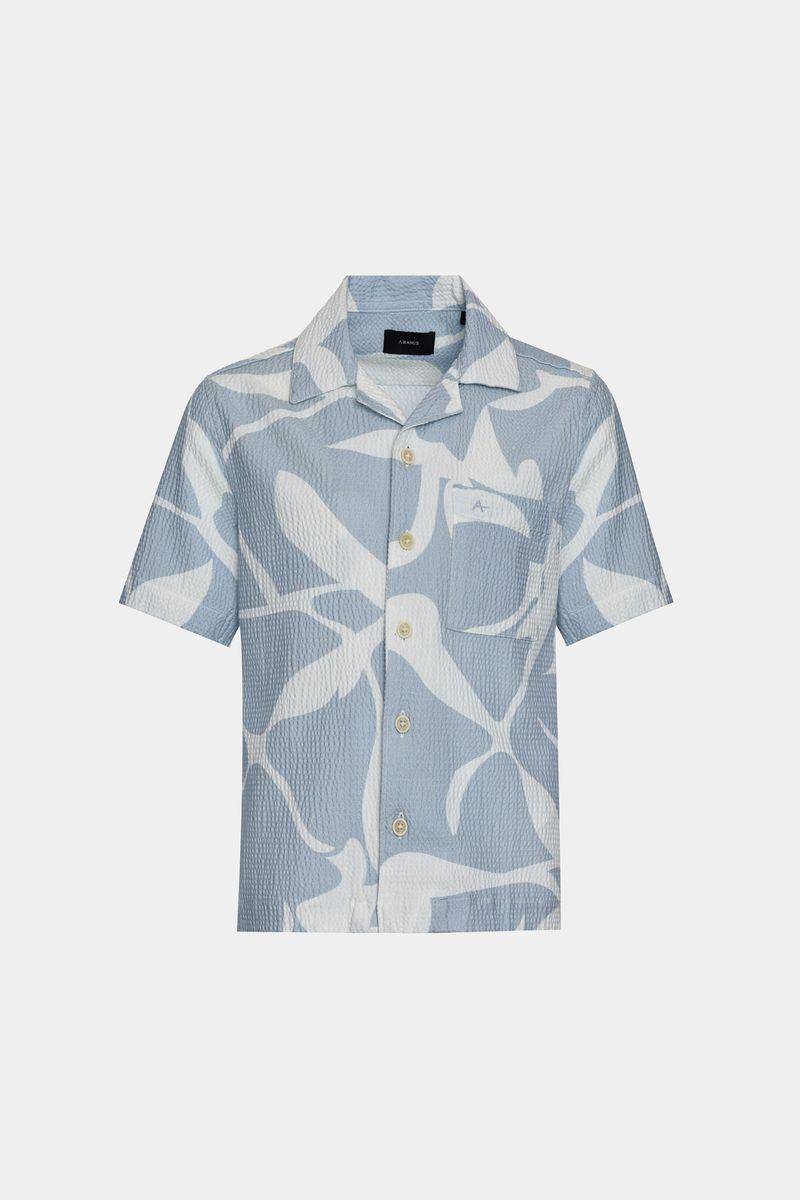 Camisa Aramis Infantil Regular Manga Curta  Azul e Branco - 5