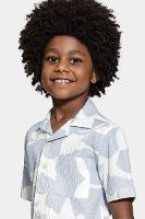 Camisa Aramis Infantil Regular Manga Curta  Azul e Branco - 3