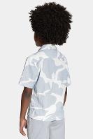 Camisa Aramis Infantil Regular Manga Curta  Azul e Branco