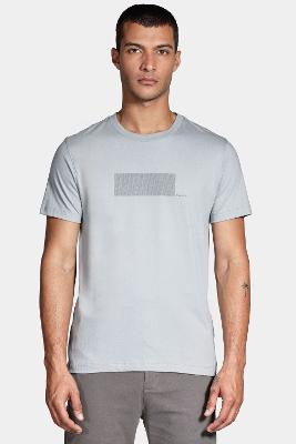 Camiseta Aramis Manga Curta Barcode Cinza Prata