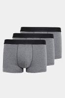 Kit 3 Cuecas Neo Boxer Cotton Cinza Mescla - 1