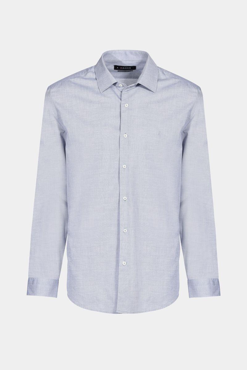 Camisa Manga Longa Cosmo Regular Algodão Egípcio Fil a Fil Barolo Azul Médio - 6