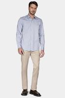 Camisa Manga Longa Cosmo Regular Algodão Egípcio Fil a Fil Barolo Azul Médio - 2