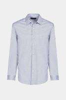 Camisa Manga Longa Cosmo Regular Algodão Egípcio Fil a Fil Barolo Azul Médio - 6