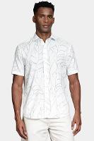 Camisa Aramis Regular Algodão Manga Curta Branco e Verde - 1