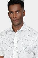 Camisa Aramis Regular Algodão Manga Curta Branco e Verde - 2