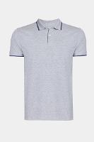 Polo Aramis Básica 4 Frisos Cinza Mescla Com Navy - 2