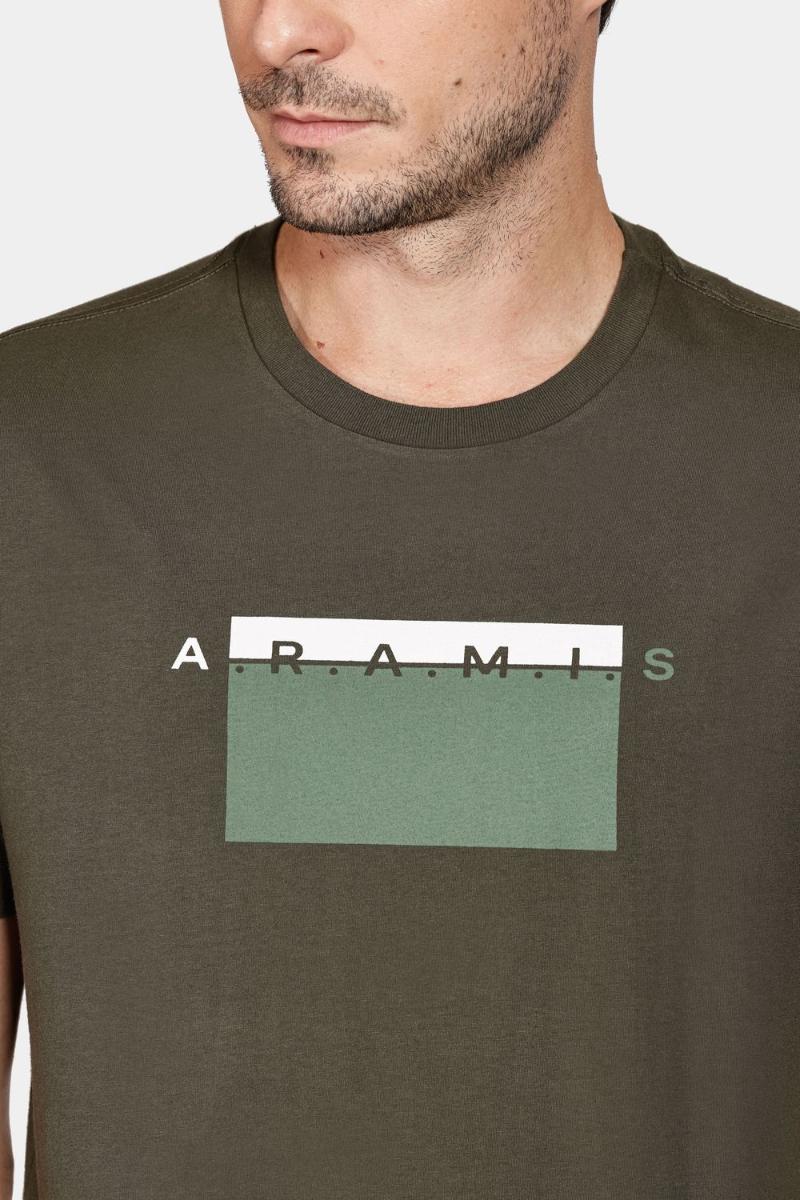 Camiseta Aramis Silk Quadrado Verde Militar - 3