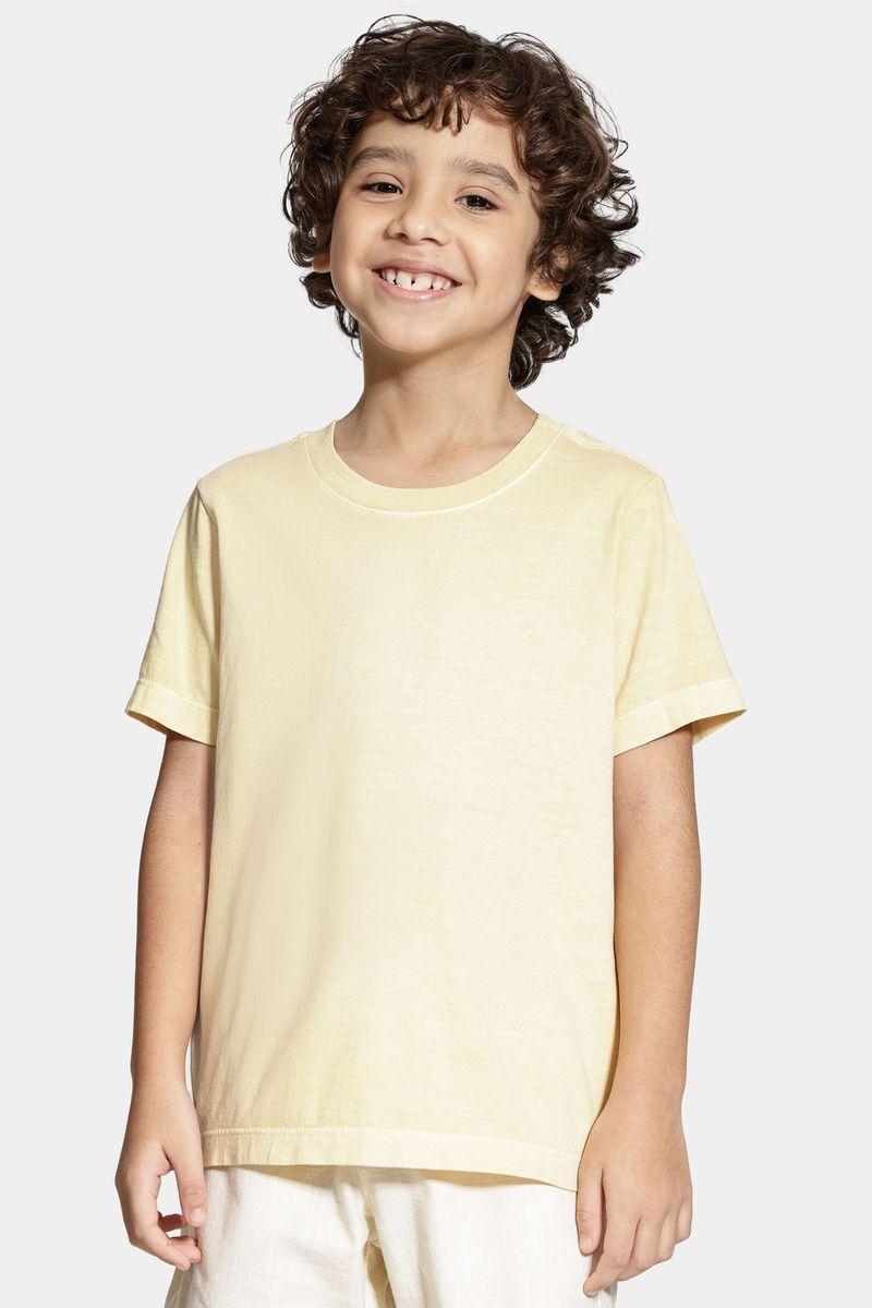 Camiseta Aramis Infantil Manga Curta Stonada Amarelo - 1