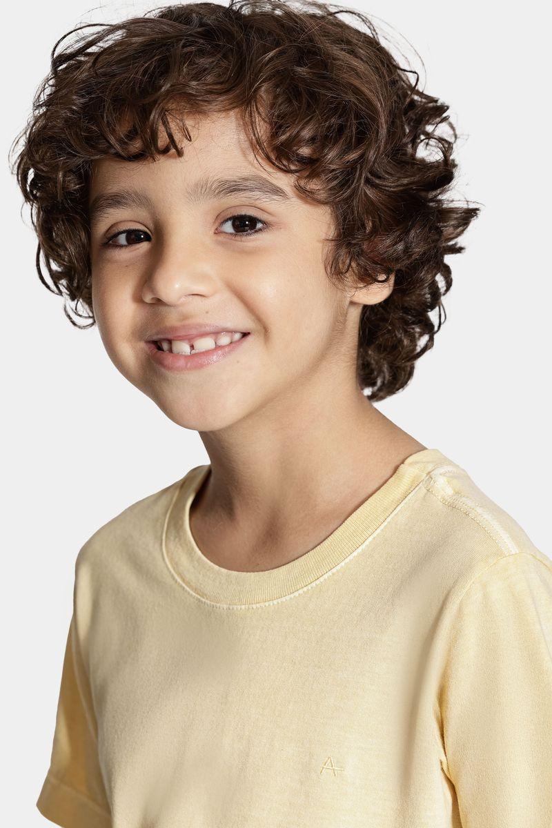 Camiseta Aramis Infantil Manga Curta Stonada Amarelo - 3