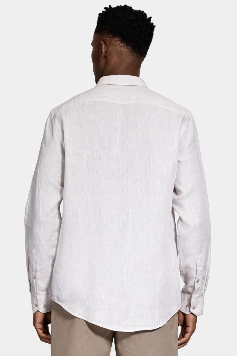 Camisa Aramis Manga Longa Slim Linho Irlandês Cáqui - 4