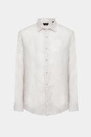 Camisa Aramis Manga Longa Slim Linho Irlandês Cáqui - 5