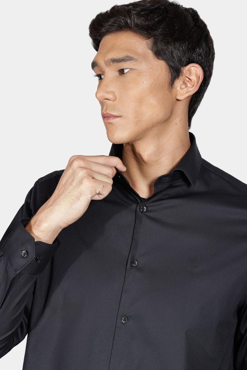 Camisa Aramis Aramis Manga Longa Regular Tricoline Preto - 3