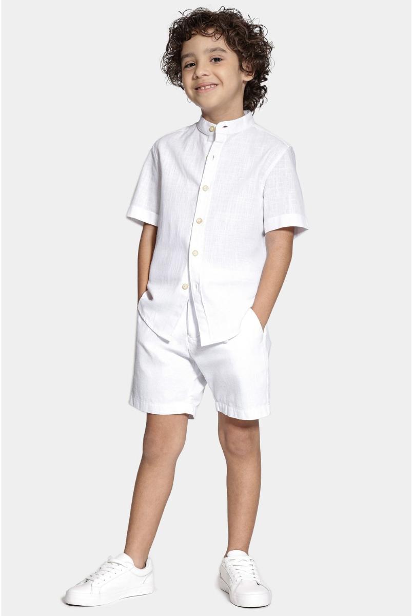 Camisa Aramis Algodão Manga Curta Gola Padre Branco - 2