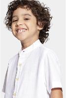 Camisa Aramis Algodão Manga Curta Gola Padre Branco - 3