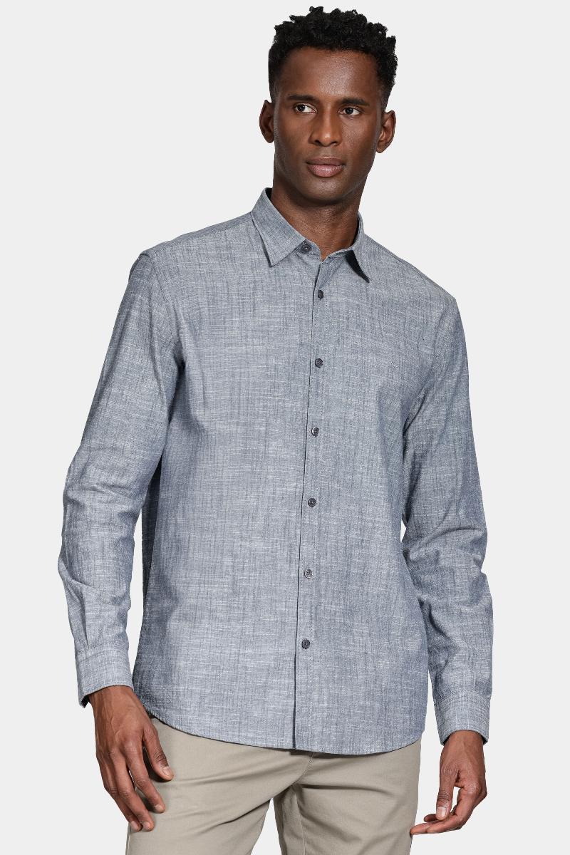 Camisa Aramis Manga Longa Regular Flamê Azul - 1