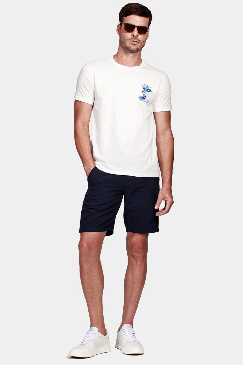 Bermuda Aramis Chino Clássica Maquinetada Rústica Marinho - 2